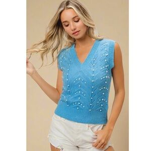 NWT BiBi Pearl Accented Sweater Vest